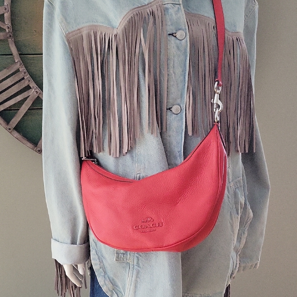Coach Aria Crossbody Bag In Bright Poppy - Picture 2 of 16